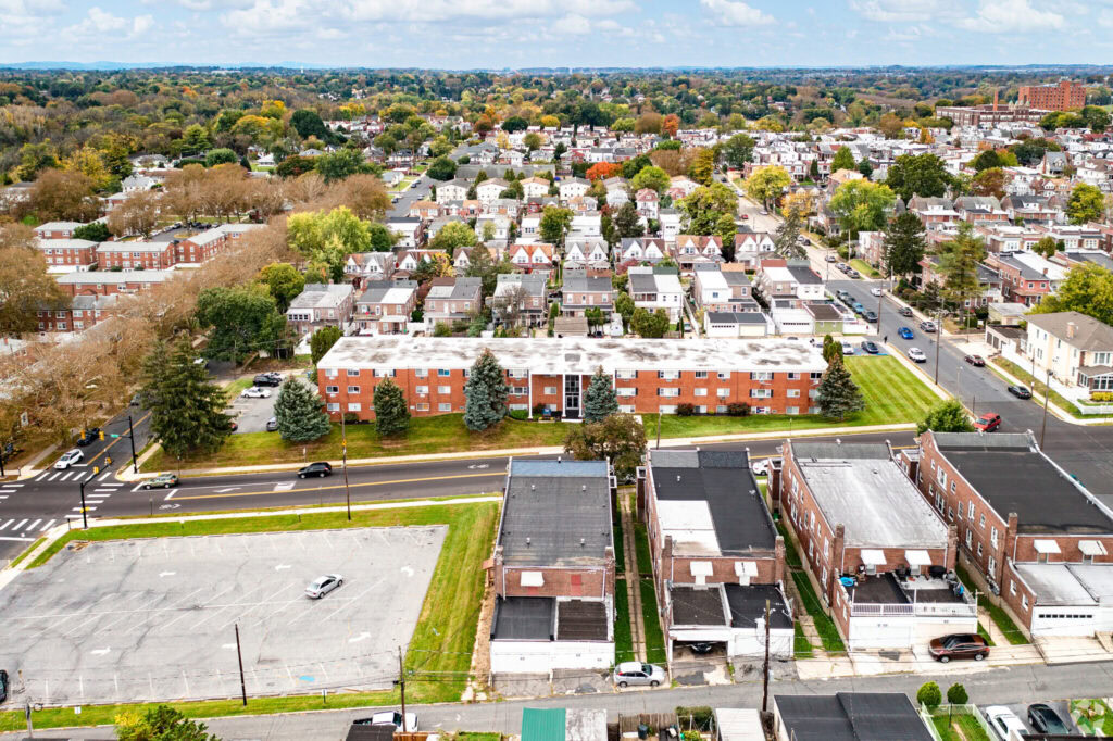 Aerial View of Elmtowne Apartments in Allentown, PA
