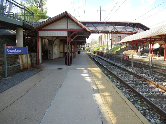 Queen Lane Train Station East Falls Philadelphia The Avenue