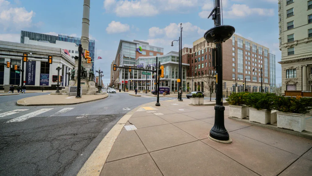 A view of Allentown's downtown in Center City by the PPL Center.