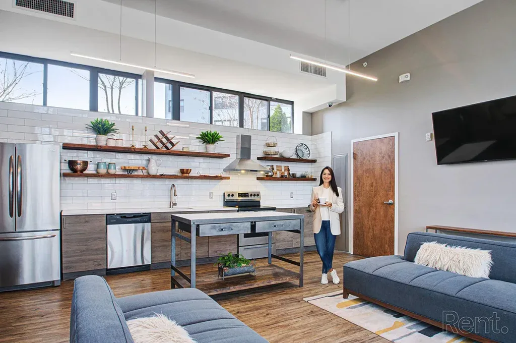 Smiling in Common Kitchen The Avenue at East Falls