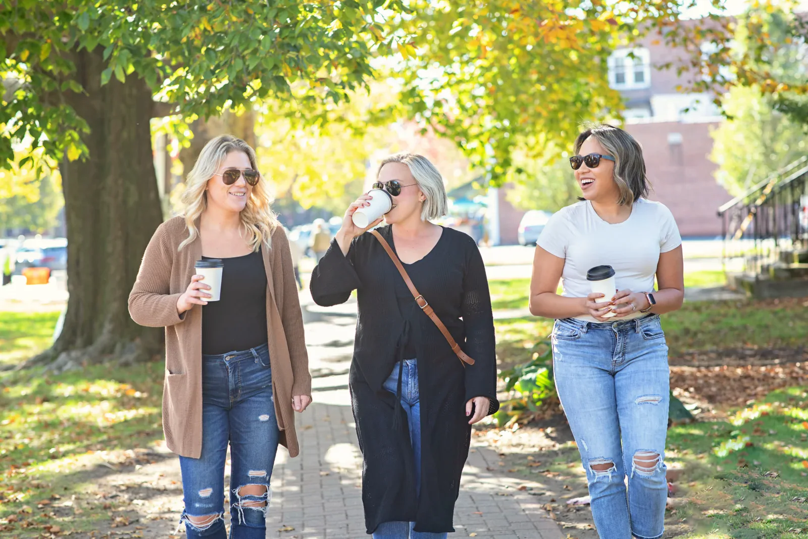 Three Ladies Walking Down the Street